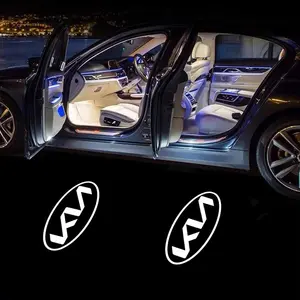 Carbon Fiber Texture Car Door Welcome Light LED Atmosphere Light Wireless Projector Ghost Shadow Lamp Fits For KN Kia Rio Soul Forte Sportage Picanto Niro KN Accessories
