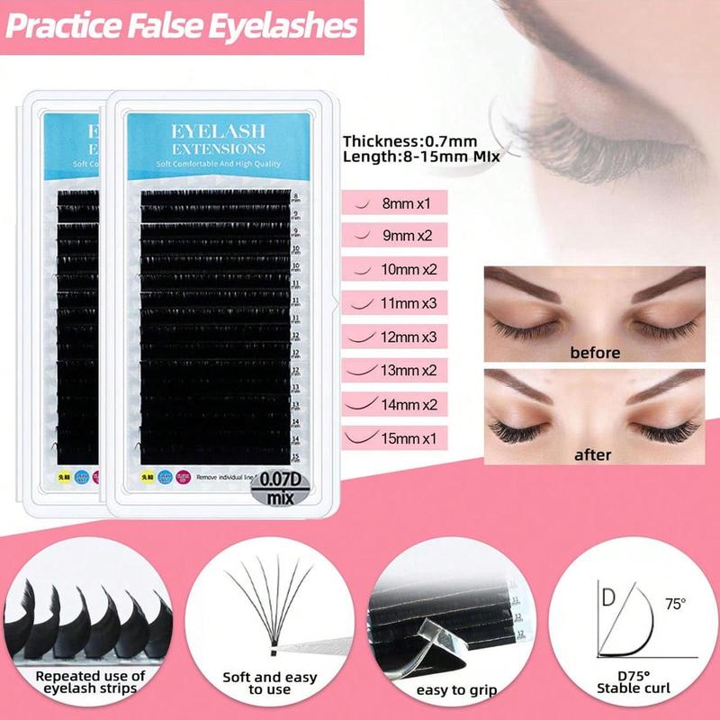Eyelash Extension Kit, 1 Set Professional Lash Extension Kit for Beginners, Including Practice Mannequin Head Lash Tray, Glue, Tweezers, Grafting Lash, Eyelash Application, Eyelash Kit, Eyelashes Extensions