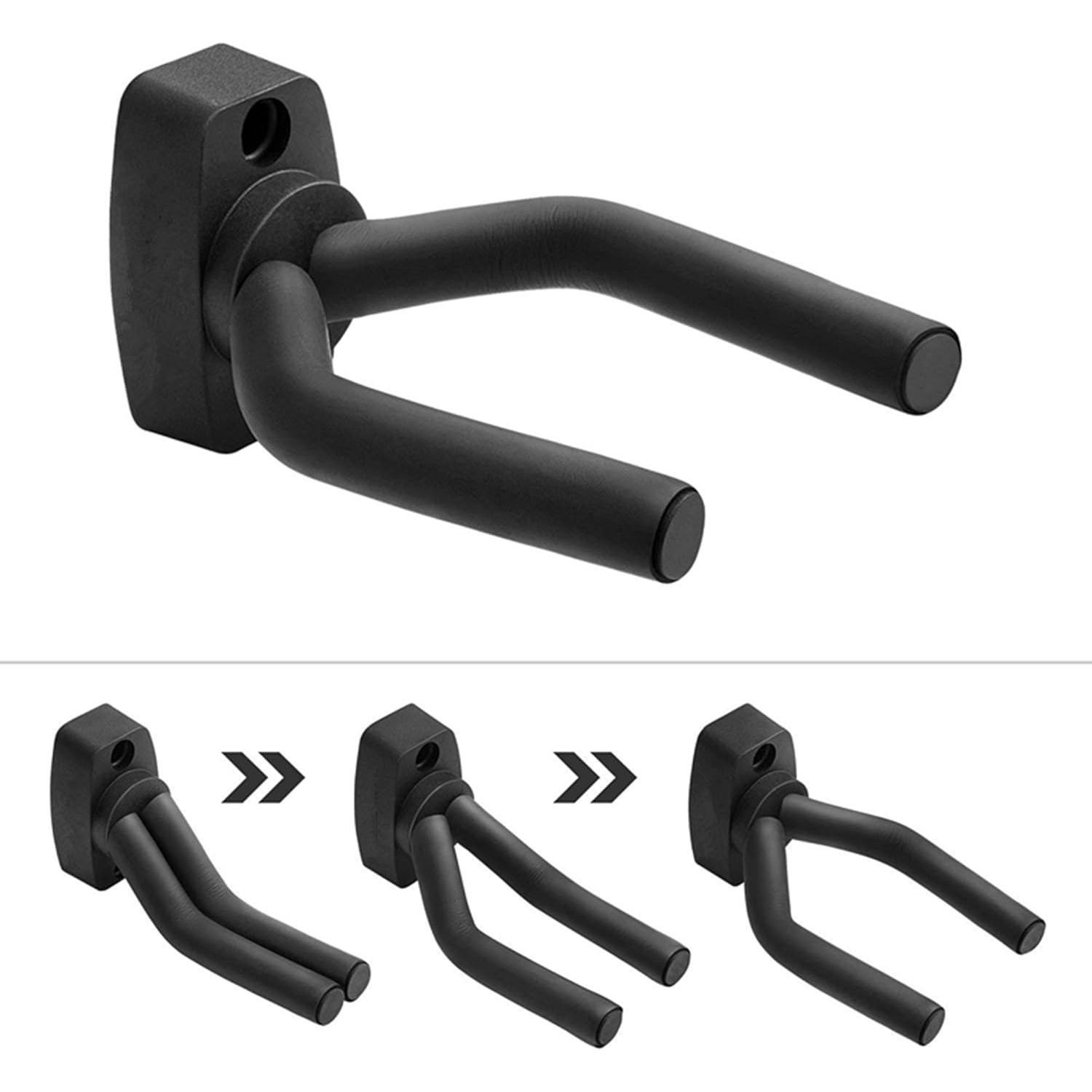 Guitar Wall Mount Hanger 2 Pack, Guitar Hanger Wall Hook Holder Stand Display Black with Screws - Easy to Install - Fits  Size Guitars, Bass, Mandolin, Banjo, Ukulele
