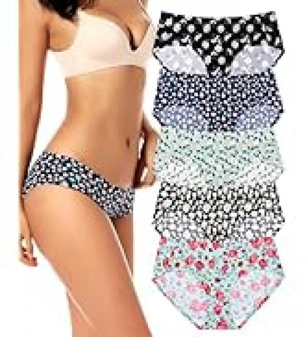 Seamless Women Underwear Thongs,No Show Ladies Thong,No Line Breathable Comfortable Panties Undies for Women 5-Pack