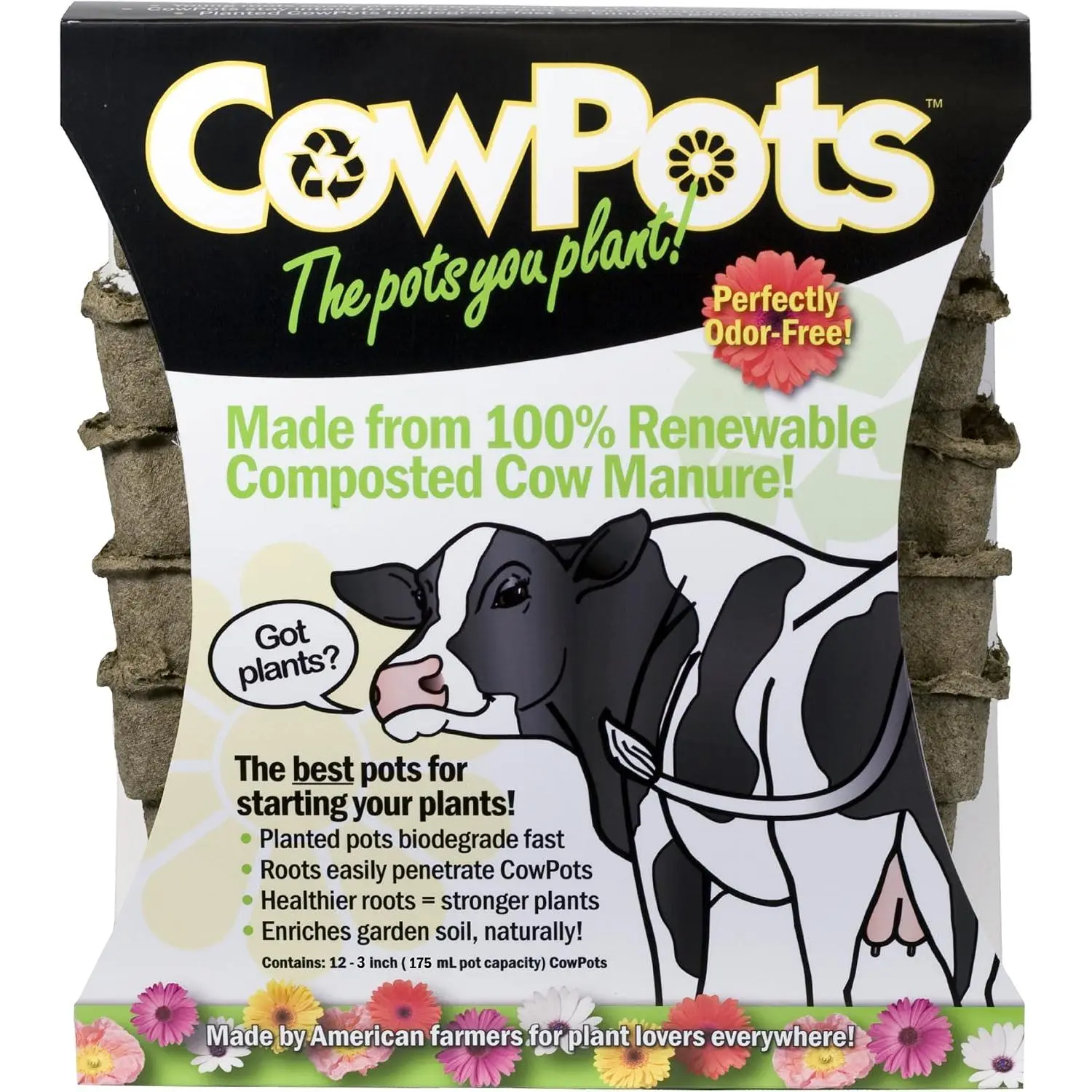CP3-12 3-Inch CowPots, 12-Pack