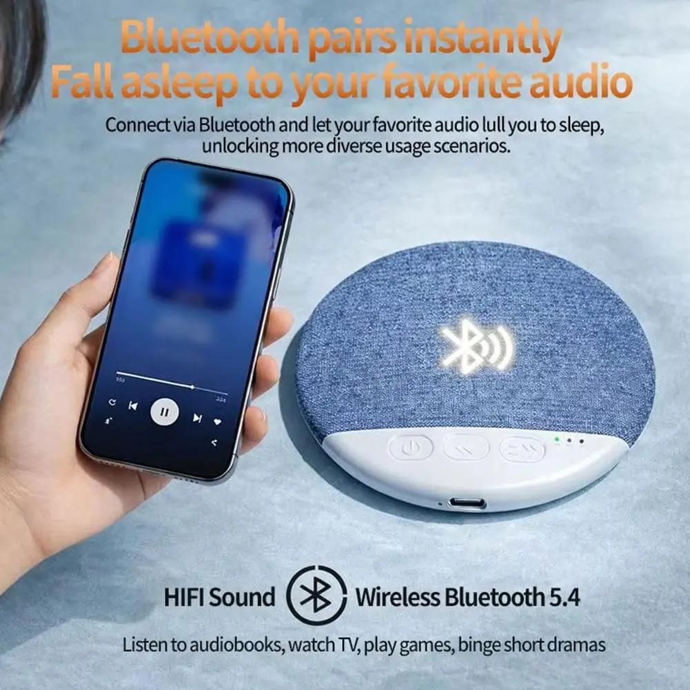 Mini Sleeping Bluetooth 5.4 Speaker Under Pillow Sound Machine With White Noise, 30/60/90 Min Timers, HiFi Stereo Sound