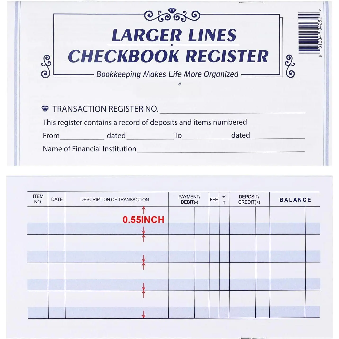 Larger Lines 20 Pack Checkbook Register, Check Registers for Personal Use, Blank  Transaction Registers for Personal or Business Banking, Check Register Book Easy to Read, 25/26/27 Calendars