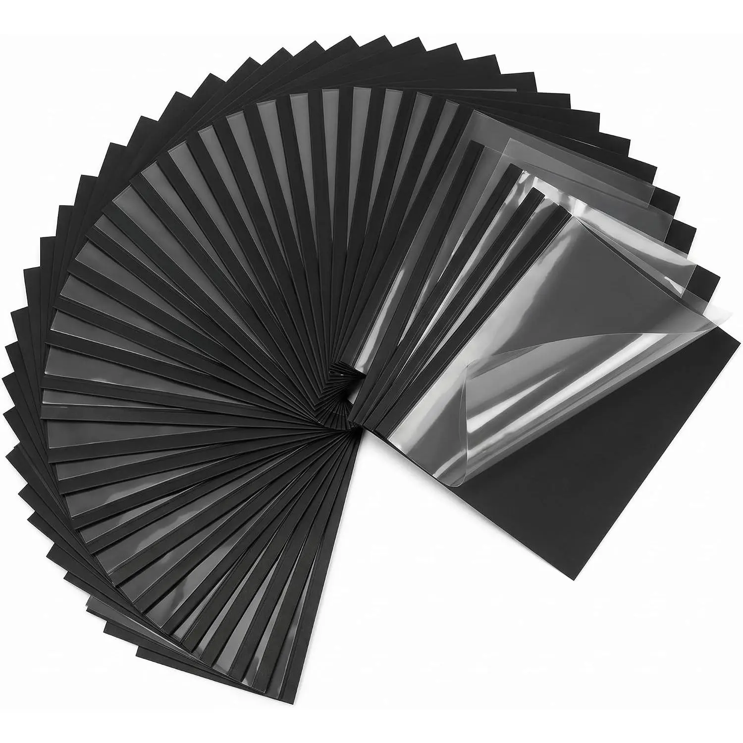 50 Pack Letter Size Thermal Binding Covers, 1/4 Inch Spine for 36-50 Sheets, Clear PET Front with Black Cardstock Back, Presentation Report Covers for Thermal Binding Machines, Office & School