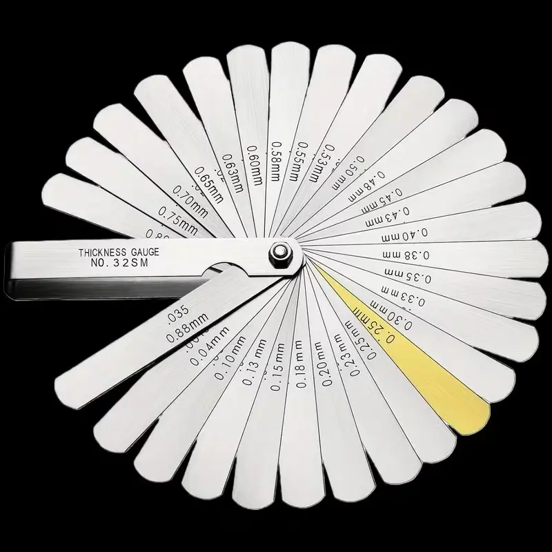 89A32 Feeler Gauge Portable Durable Various Specifications Arc Stainless Steel Feeler Gauge Gap Gauge Rangefinder 1pc