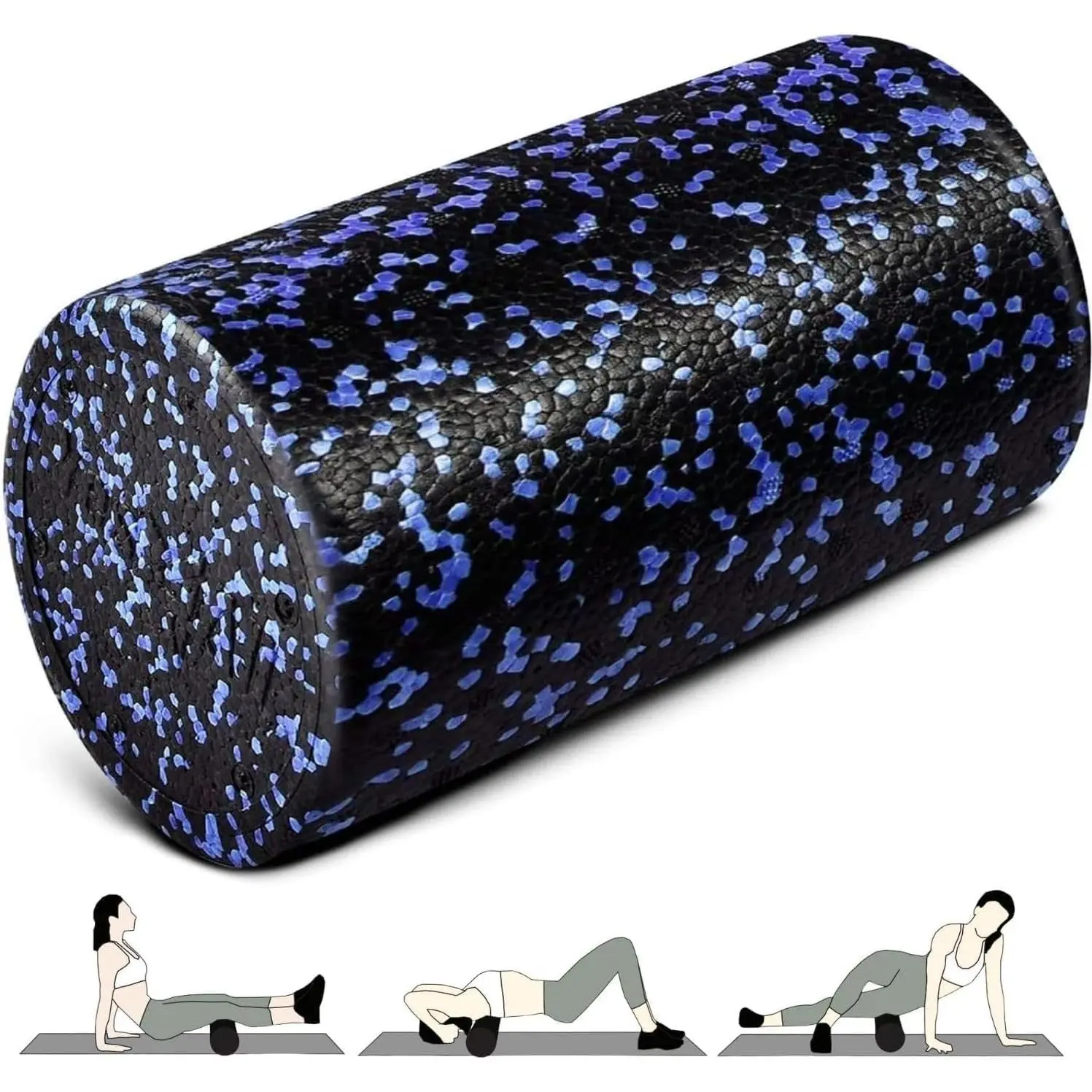 High-Density EPP Round Back Roller Foam, Exercise Foam Roller for Yoga, Pilates & Stretching - 12, 18, 24, 36 inch