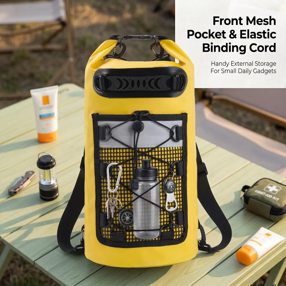 20L Waterproof Dry Bag Backpack, Includes Waterproof Phone Case, 2 Mini Carabiners, Ideal for Outdoor Water Sports, Fishing, Kayaking, Surfing, Rafting