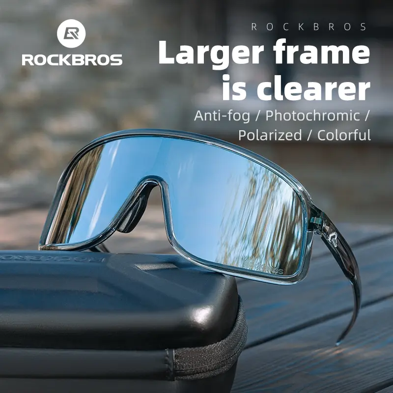 Photochromic Cycling Sunglasses, Full Frame TR90 Sports Eyewear with Anti-Glare Resin Lens and Removable Pad, UV400 Protection, Uv Protection