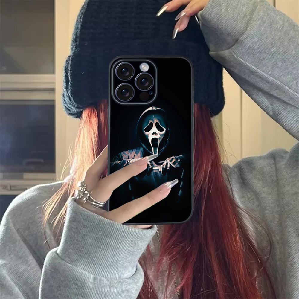 G-Ghostface H-Horror Scream Art Phone Case For iPhone 17 16 15 14 13 12 11 X Plus/Air/Pro Max/Pro TPU Soft to Skin-friendly case Shockproof Cellphone Shockproof Protector Smartphone Protection screen protector Cover Protective Casing