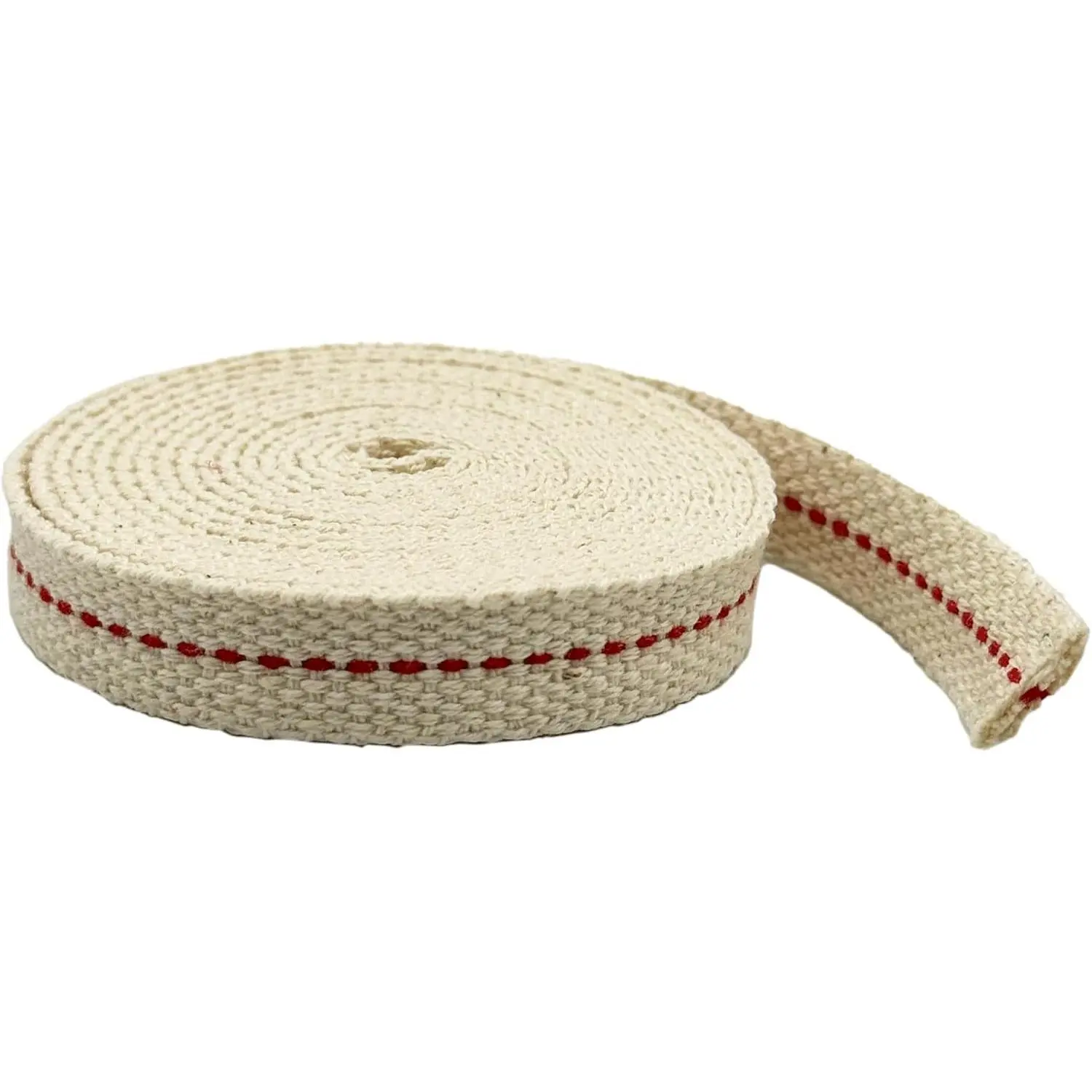 1/2" Smokeless Flat Oil Lamp Wick, 6 Foot Roll 100% Cotton Replacement Wick with Genuine Red Stitch for Kerosene Lanterns, Paraffin Oil Lamps & Hurricane Lanterns, 1 Pack