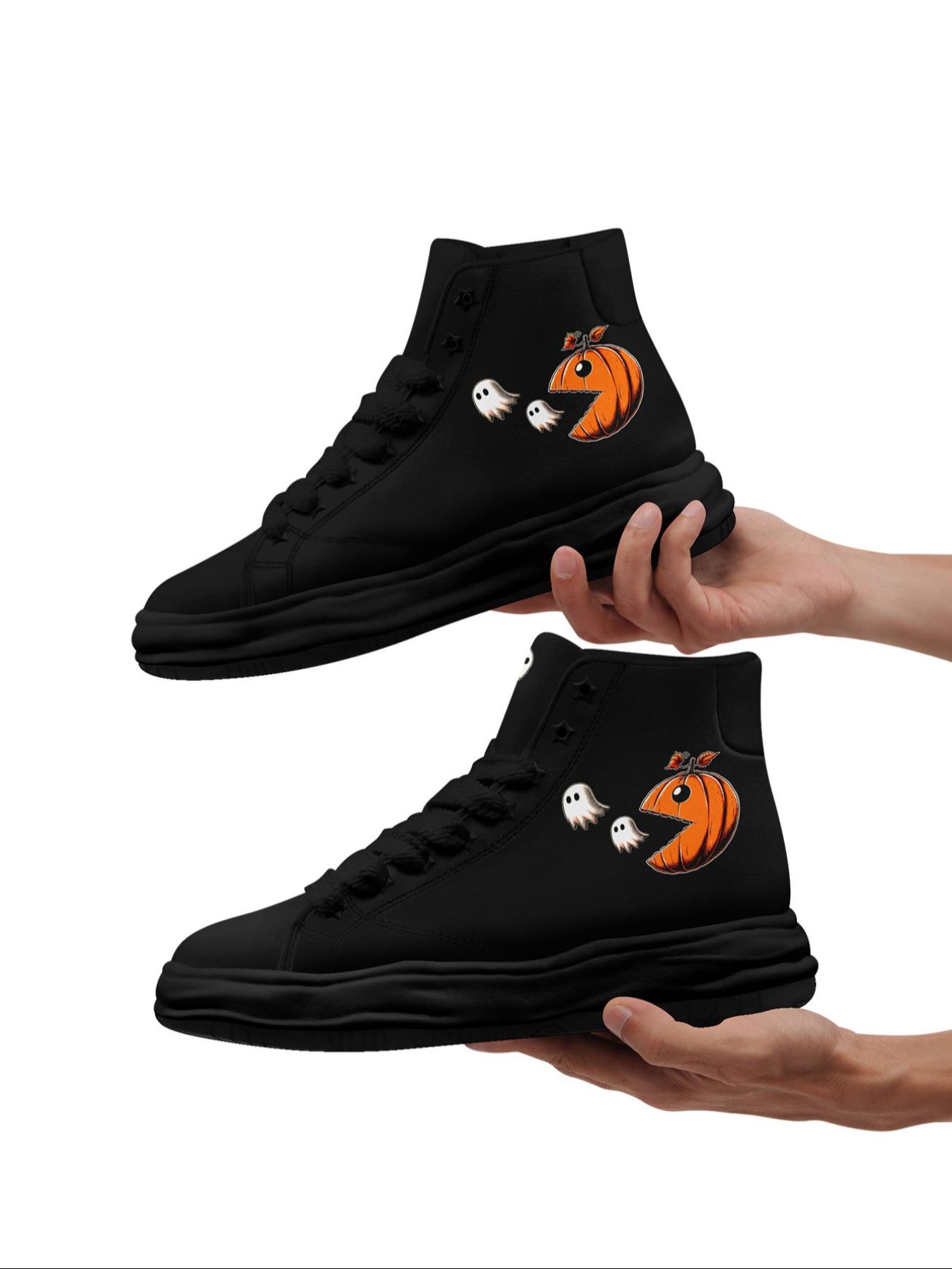 Men's Fashionable Cartoon Print High Top Sneakers, Casual Comfortable Breathable Lace Up Skate Shoes, Male All-match Round Toe Shoes for Daily Wear