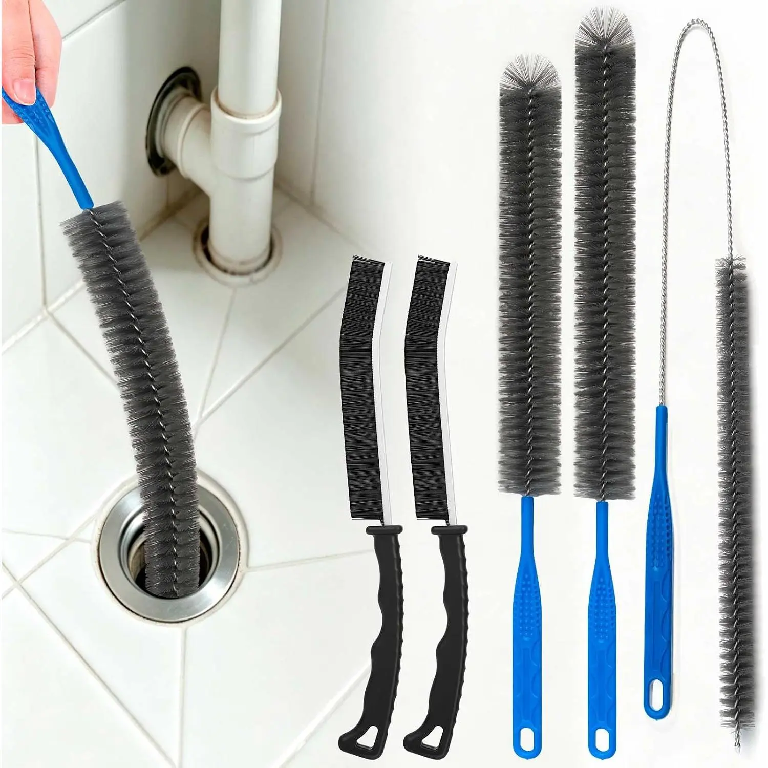 Dryer Vent Brush and Refrigerator Coil Cleaning Brush - Professional Appliance Cleaning Brush Set Dryer Vent Brush Kit with Long Handle for Lint , Condenser, Radiator,grout brush for Deep Cleaning