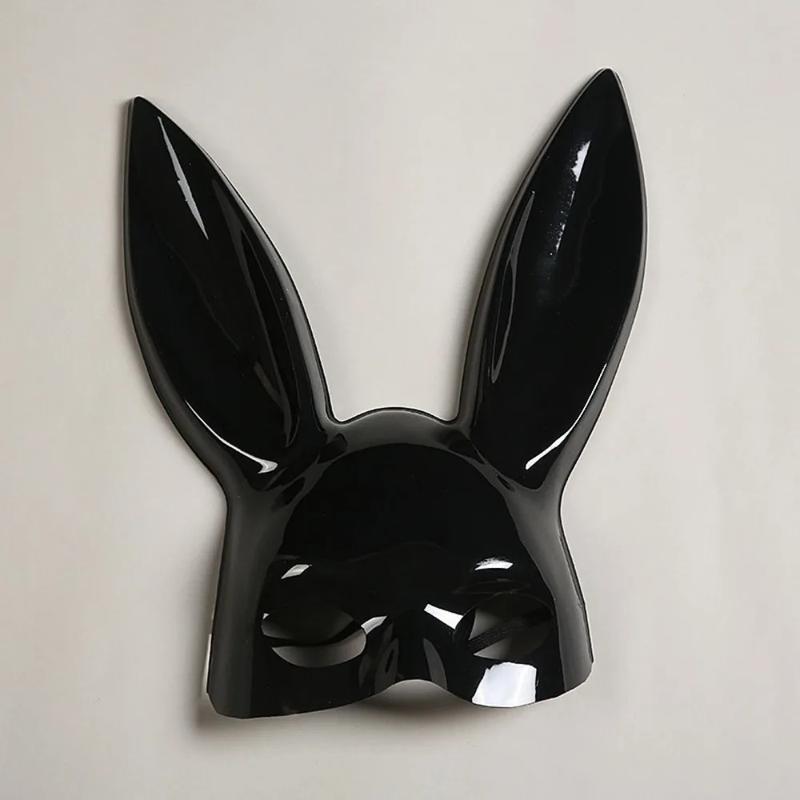Anime Bunny Mask for Women Girls with Ears and Princess Rabbit Headband Perfect for Masquerade Parties Cosplay Costume Props 26*35cm