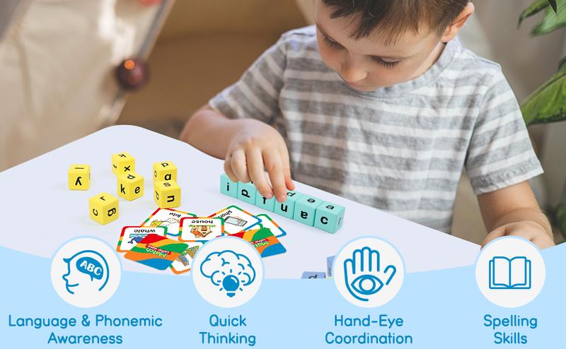 Word Race Cube - Preschool Wooden Alphabet Letter Blocks & Phonics ...