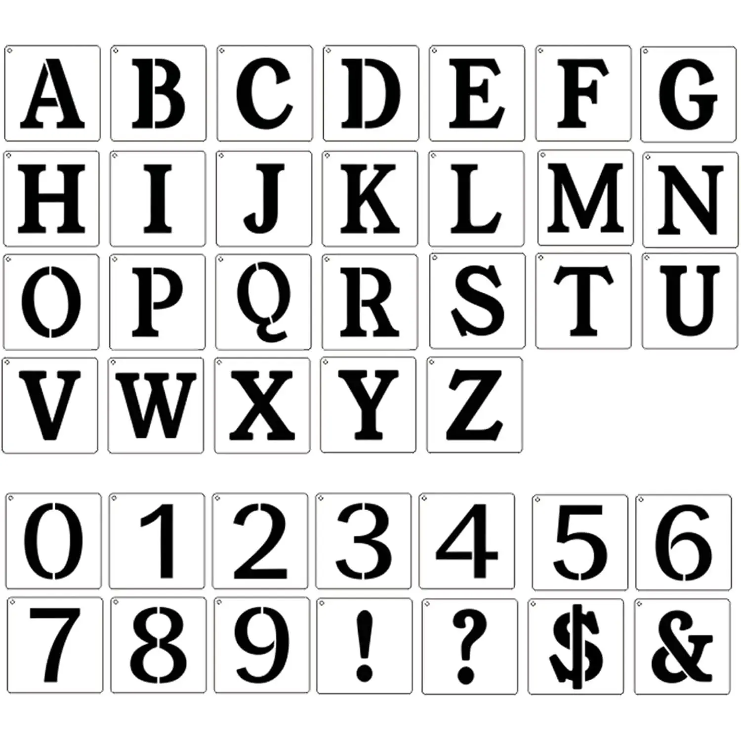 40 count 3 Inch Letter and Number Stencils,  Alphabet Stencils for Painting, Crafts,  Signs, Wall Art, Fabric, Rock, and DIY Projects