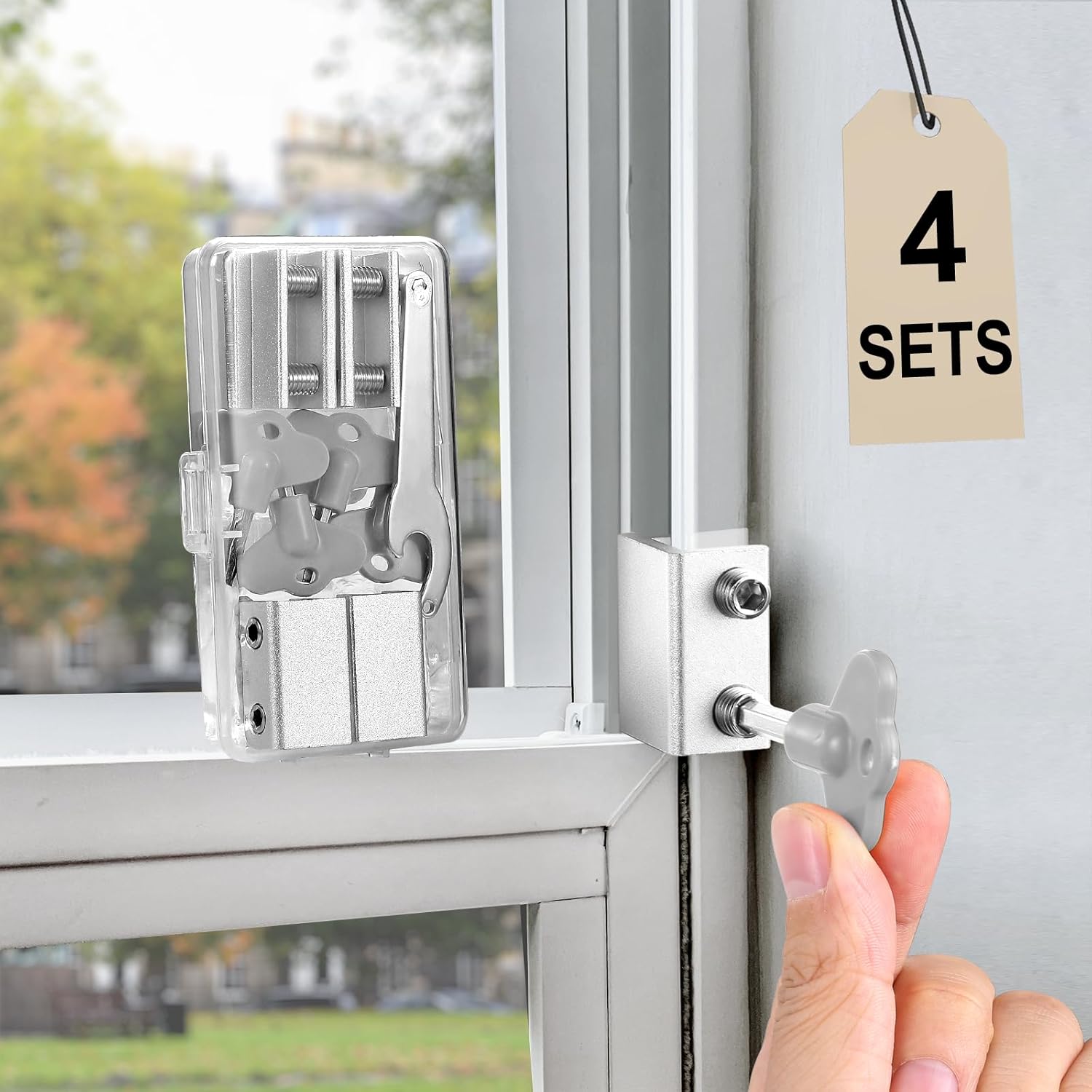 Window Locks 4 Sets Sliding with Key for Up and Down Windows Easy to ...