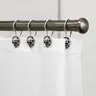 Rust-Resistant Stainless Steel Shower Curtain Hooks Set, Skull Hook, Bathroom Accessories, Modern Style Easy Install Waterproof Design, Durable & Non-Slip