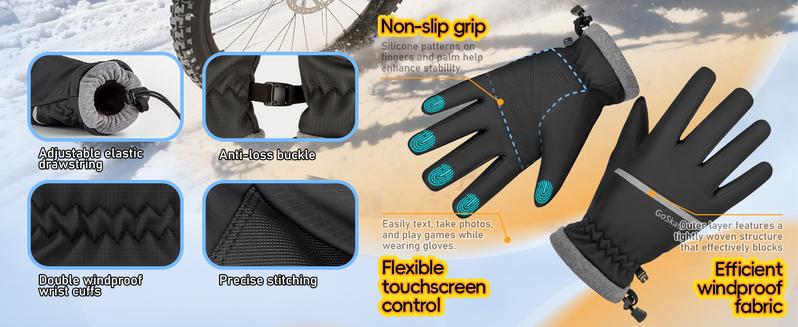 Winter gloves, unisex, waterproof, windproof, touchscreen compatible, and warm, suitable for outdoor running, cycling, and hiking in cold weather. Winter gloves, unisex, waterproof, windproof, touchscreen compatible, and warm, suitable for outdoor running, cycling, and hiking in cold weather.