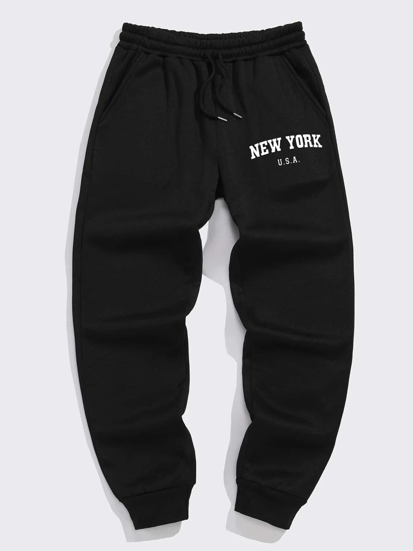 Men's Solid Color Drawstring Waist Sweatpants, Casual Comfy Jogger Pants for Spring & Fall, Men's Trousers for Daily Wear, Casual Sports Trousers