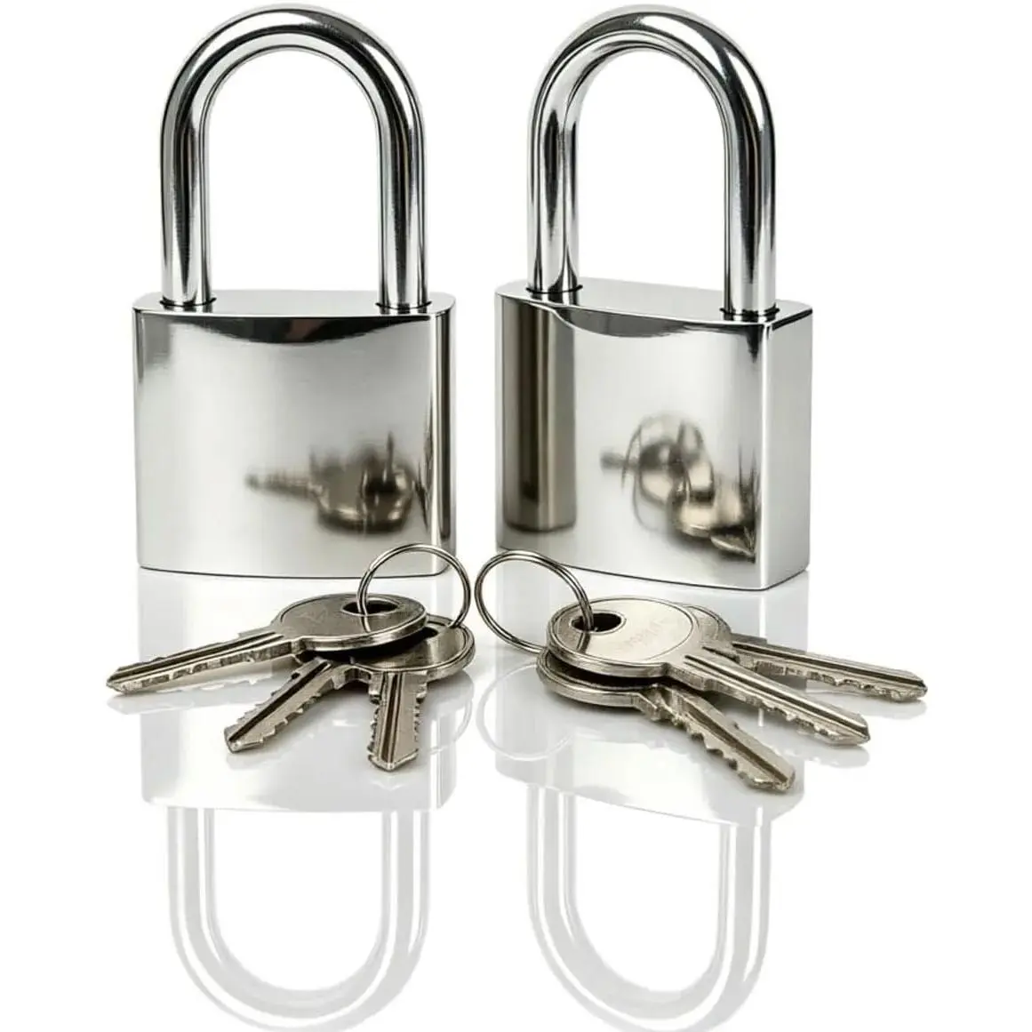 2 Pcs Small Locker Lock with 3 Keys Alike, Silver Lock Keyed Padlock, Luggage Padlocks for Travel Bags, Securing Luggage, Toolbox, Gym Locker - 32mm(1.25in)