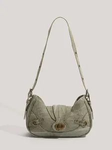 Vintage Military Crossbody Bag, Casual Single Shoulder Bag, Perfect for Daily Outing, Date, Dinner, All Seasons