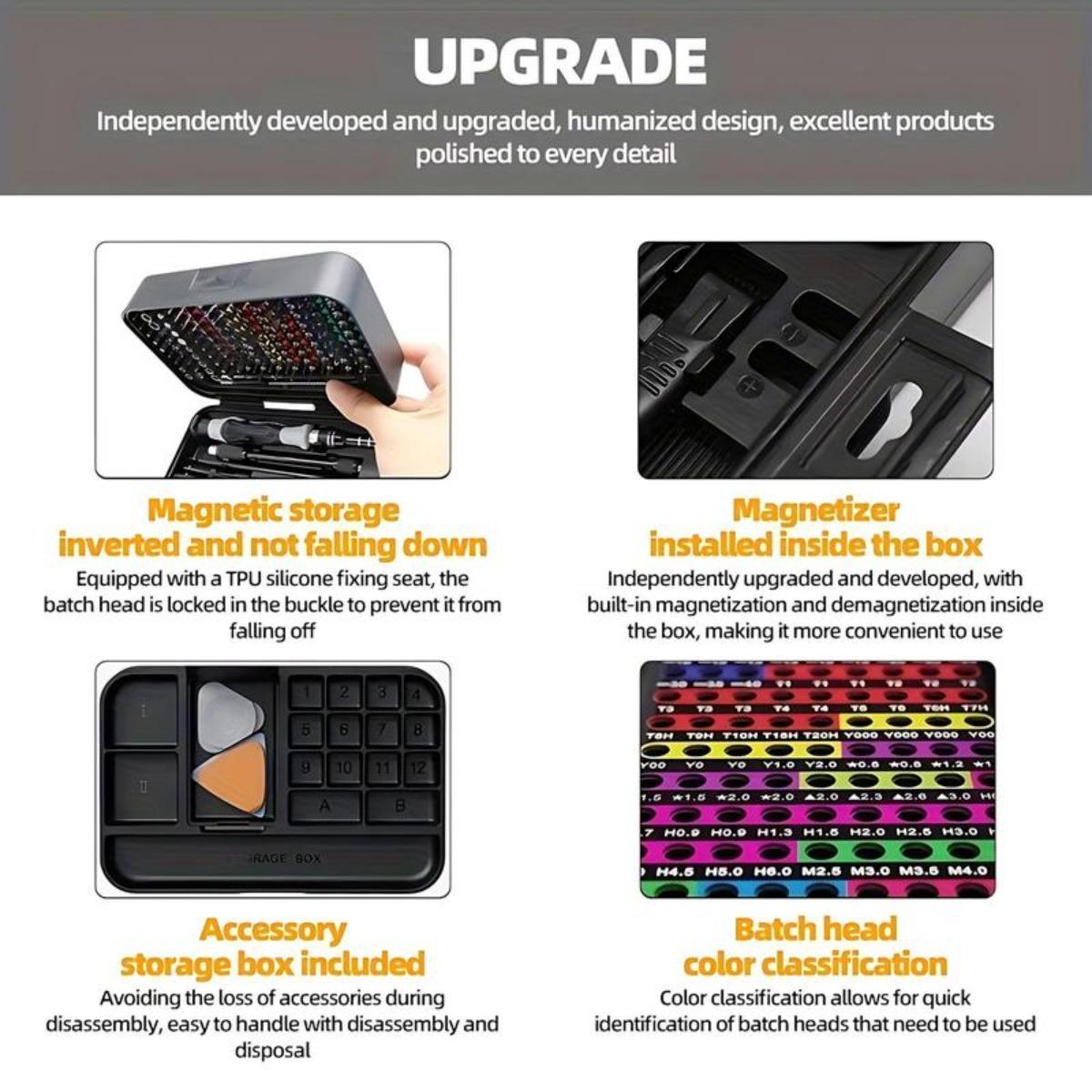 132 In 1 Precision Screwdriver Hardware Set, Magnetic Screwdriver Tool Set with 108pcs Bits, Multipurpose Screwdriver Tool Kit for Repairing Phone, Heavy Duty Industrial Tools, Precision Ratchet Screwdriver Rotary Removal car