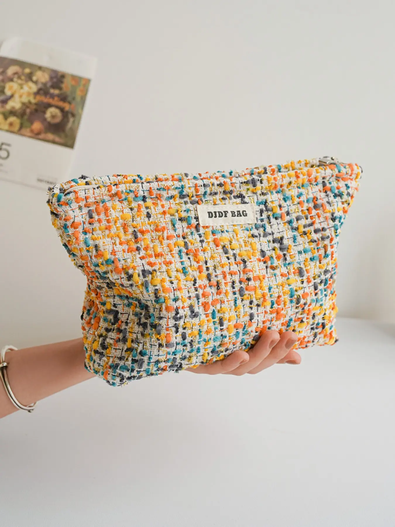 Women's Cute Plaid Pattern Makeup Bag, Minimalist Portable Cosmetic Storage Bag, Trendy Large Capacity Travel Makeup Bag for Women & Girls, Travel Beauty Bag, Portable Makeup Pouch, Portable Makeup Organizer