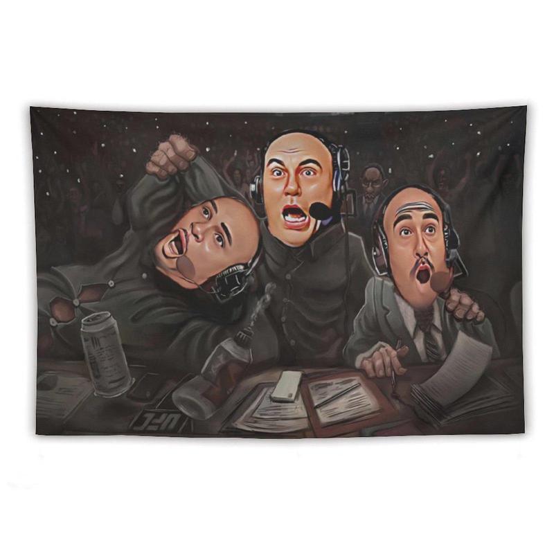 The U-F-C Announcer Crew Reaction Joe Rogan Banner Flag Wall Art Hanging,For Decorate Clubs Concerts Bars University room decor The U-F-C Announcer Crew Reaction Joe Rogan Banner Flag Wall Art Hanging,For Decorate Clubs Concerts Bars University room decor
