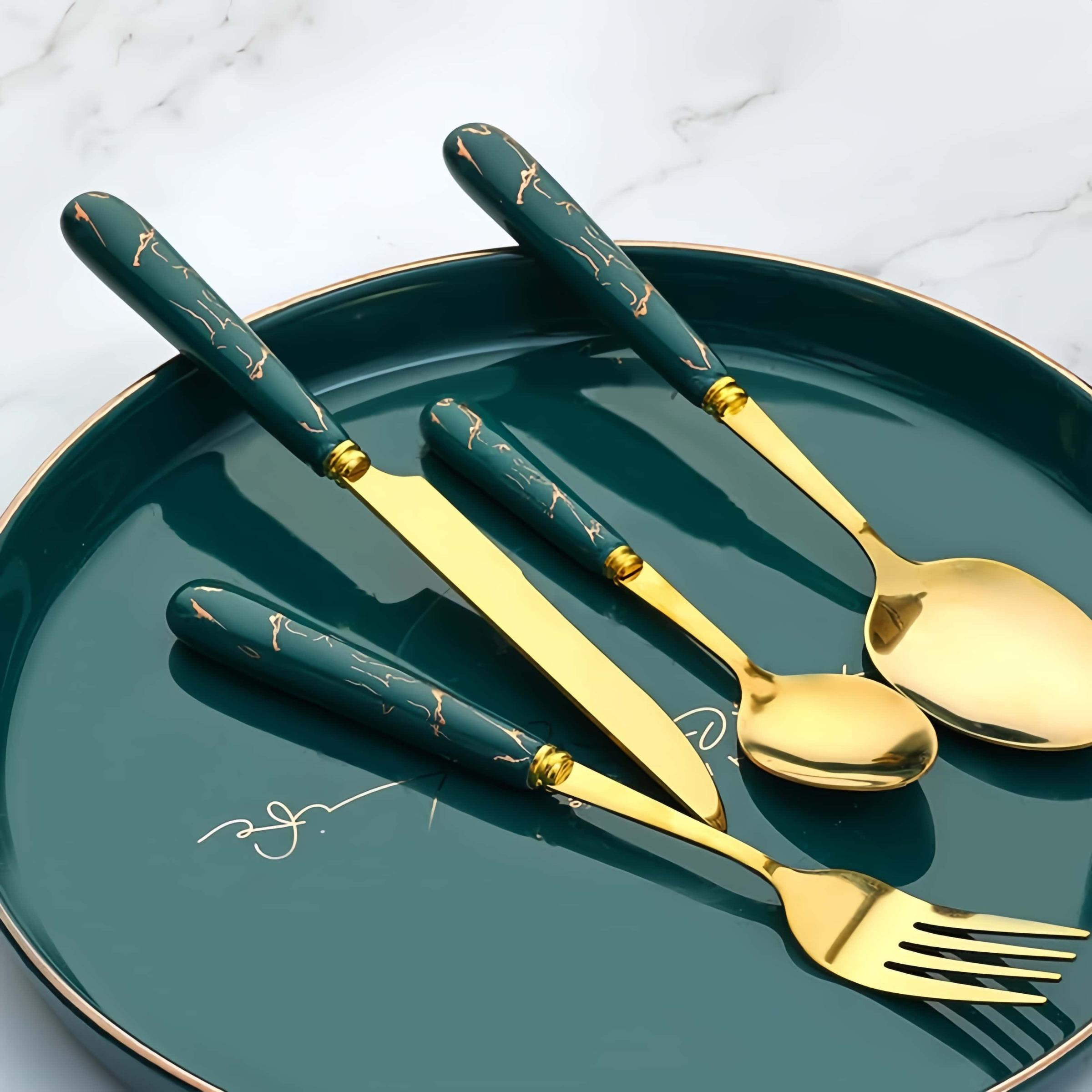 Modern Stainless Steel Cutlery Set with Holder, 24pcs/set Including Knives, Forks, and Spoons, Tableware Set for Home Kitchen Dining Room, Utensils