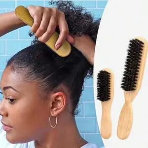 Bamboo Handle Natural Hair Brush with Soft/medium-Soft Bristles, Elegant Design for Styling, Smooth & Straighten Hair, Gentle Detangle, Unisex Use, Care