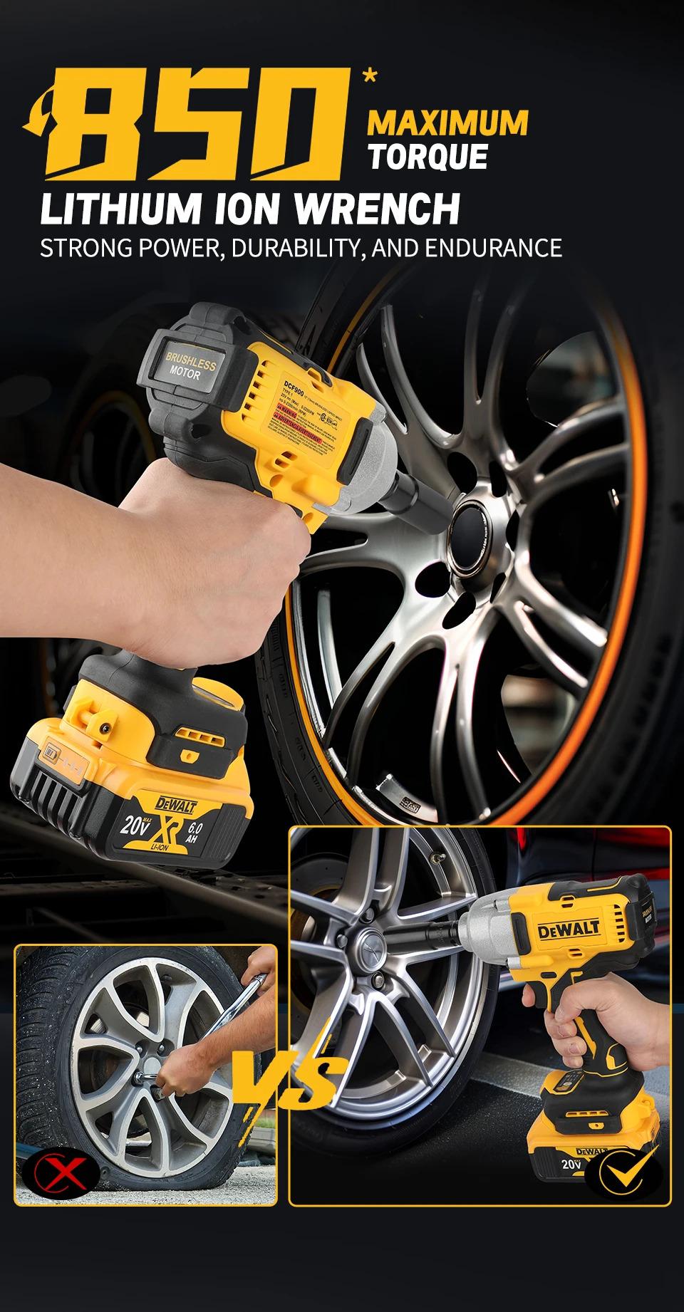 DEWALT Impact Wrench 1/2" Inch High Torque With Hog Ring Anvil 20V Brushless Cordless Wrench Dewalt Power Tools DCF900