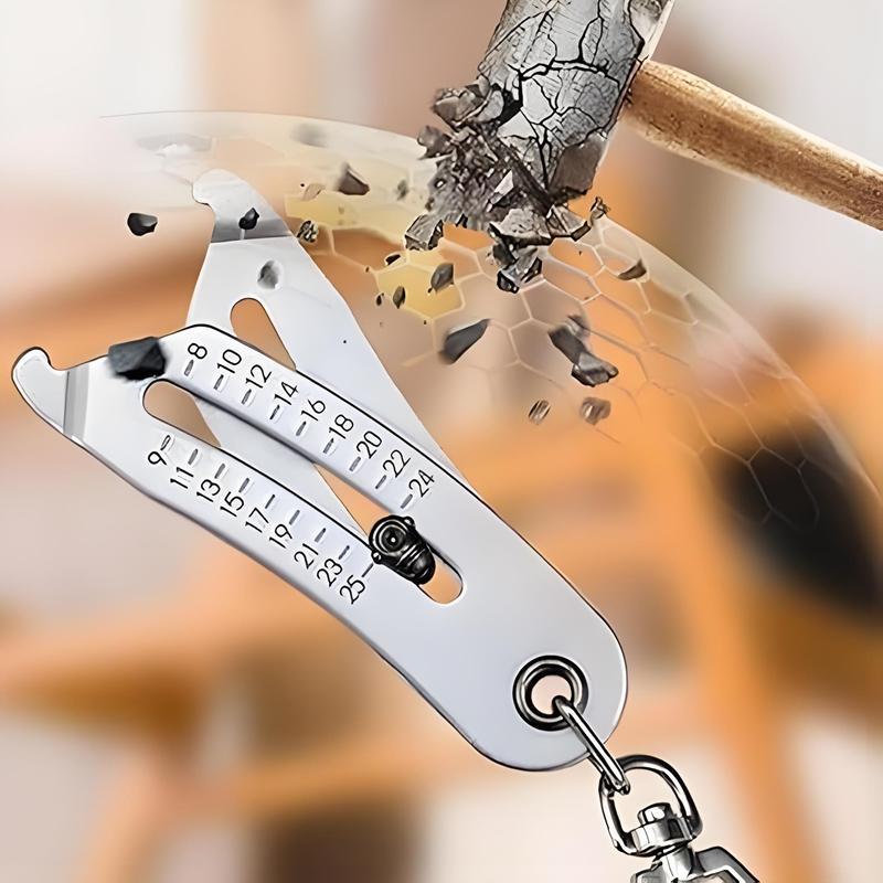 Portable Thread Size Checker, Handheld Measuring Tool, Bolt & Nut Identifier Size Measuring Tool, Accurate Bolt Size Finders Keychain, Hardware