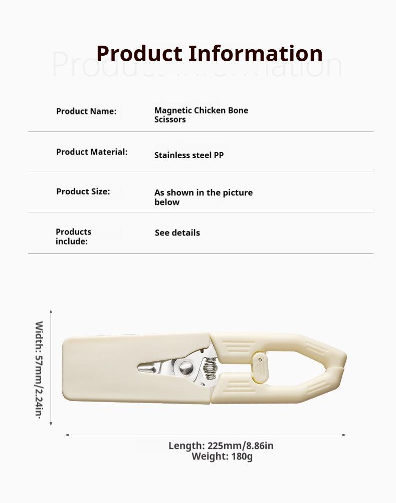 Multifunctional Labor-saving Kitchen Shear, Spring Assisted with Detachable Magnetic Cover, Heavy Duty Stainless Steel Cooking Scissors for Chicken, Meat, Seafood, Bone Cutting Multifunctional Labor-saving Kitchen Shear, Spring Assisted with Detachable Magnetic Cover, Heavy Duty Stainless Steel Cooking Scissors for Chicken, Meat, Seafood, Bone Cutting