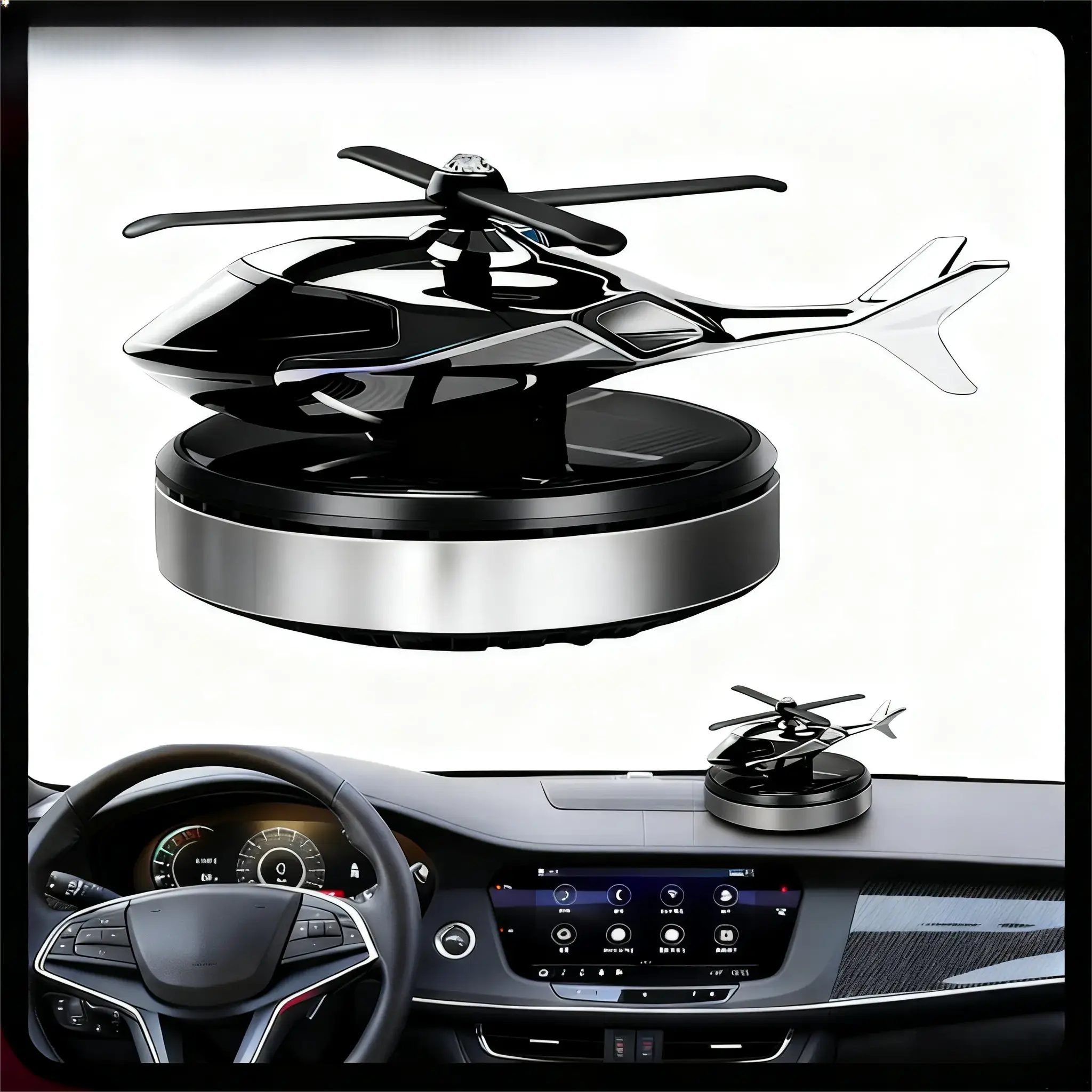 Helicopter Shaped Car Air Fresheners, Solar Helicopter Car Aromatherapy, Rotating Solar Powered Car Freshener for Car Decor, Car Interior Dashboard Decoration, Car Interior Decor, Universal Car Interior Decoration Accessories