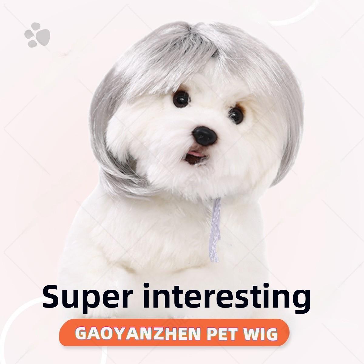 Funny Dog Wig Fashionable Pet Hair Accessory Adjustable Soft Material For Small Dogs Perfect For Parties Halloween Costumes And Cute Pet Photos