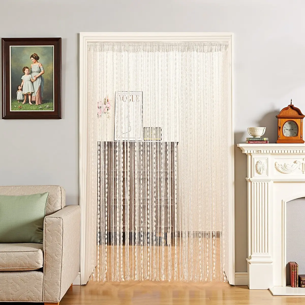 1PC Lantern String Curtain, Modern Minimalist Home Decorative Curtain, Living Room Door Curtain, Entryway Divider, Curtain for Doorway, Home Decoration Curtain, 1pc Elegant Design