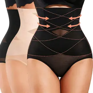 2/3 Pack Women High Waist Shapewear Shorts, Tummy Control Butt Lifting Thigh Slimmer, Soft Stretch Body Shaper for Daily Wear