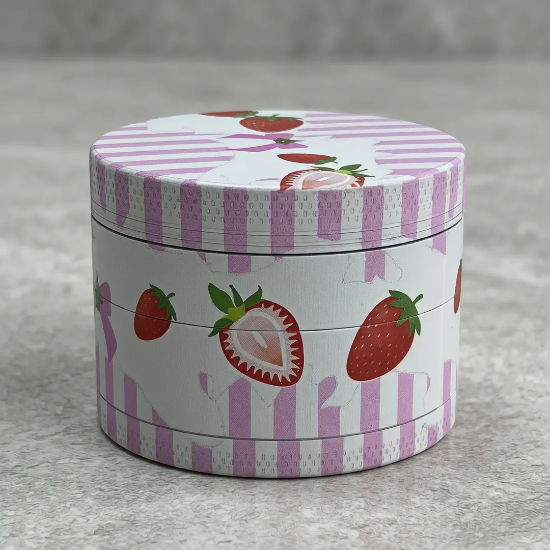 1.97 inch 50mm Strawberry Pattern B Metal Manual Spice Mill Four Layer Salt Pepper Grinder Zinc Alloy Kitchen Seasoning Tool Kitchenware Kitchen Gadgets Gift