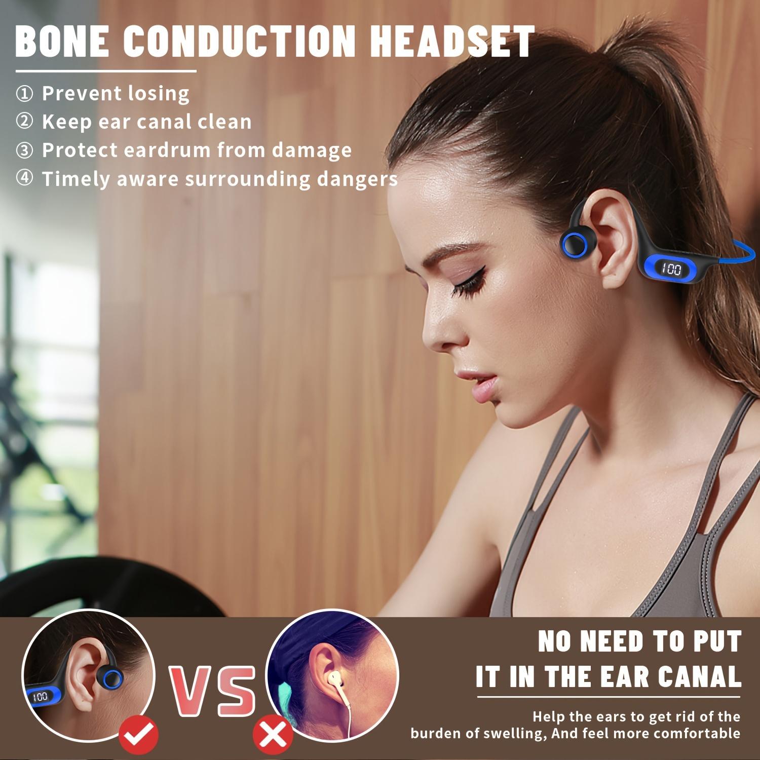 Open-Ear Bone Conduction Wireless Headphones, Sweatproof with Built-in Mic and TF Card Slot - Ideal for Running, Gym, Hiking, and Cycling, Gym Headphones noise cancelling airpods 4 cases short throw portable smart projector