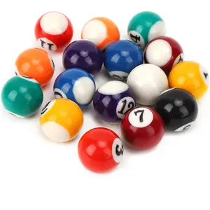 16PCS Mini Billiard Balls Set 2.5cm/0.98inch Mini Pool Ball Set Resin Children Billiard Ball for Recreation Games Not Suitable for Adults