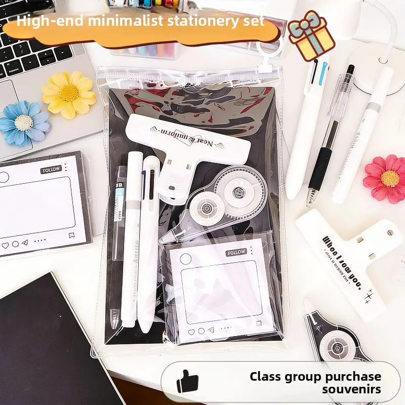 Student Stationery Set for Middle & High School Students Notebook Pen Sticky Notes Clip Study Supplies Class Festival Gift
