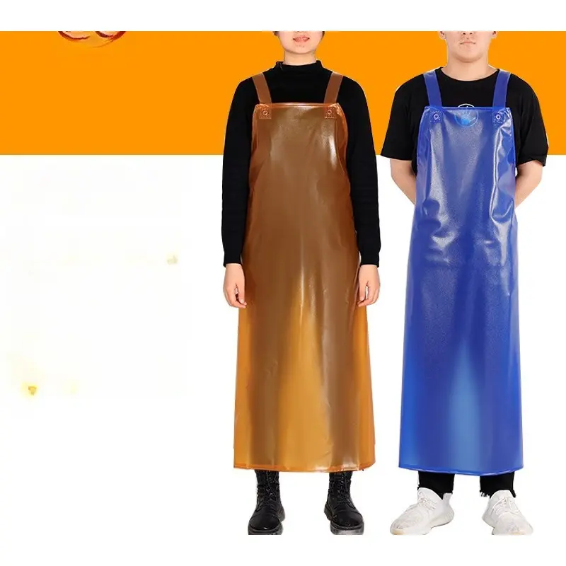 Cattle Tendon Wear-resistant Stone Apron, Waterproof, Oil-resistant, Acid and Alkali Resistant, Men's and Women's Slaughterhouse Aquatic Industry Extra Large Thick Soft Leather Waist Apron, Industrial Work Apron