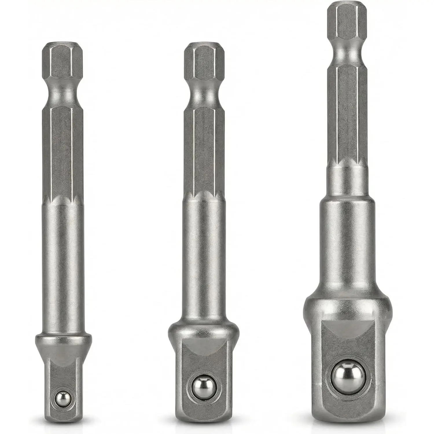 3 count  Socket Adapter Set, Heavy Duty Drill Socket Adapter Set,  Driver Socket Adapter, 3/8 to 1/2, 1/4 to 3/8, 1/4 to 1/2 Socket Adapter, 1/4-Inch Hex Shank