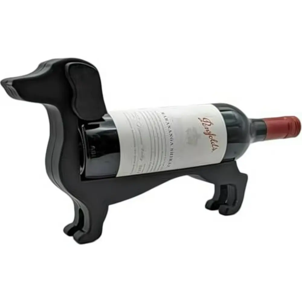 Cute Dog-Shaped Wine Rack Design, Plastic Bottle Holder for Home Decor, Desktop, Office, Compact Tabletop Cup and Bottle Storage, Gift Idea