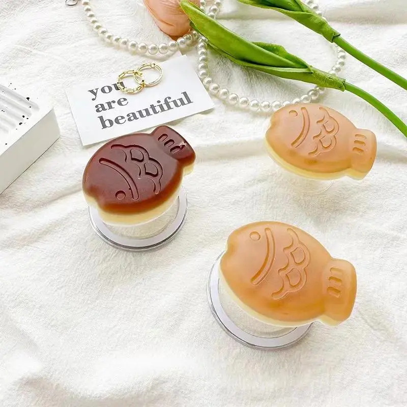 Cute 3D Taiyaki For Magsafe Magnetic Phone Griptok For iPhone Wireless Charging Case Grip Tok Folding Finger Stand Socket