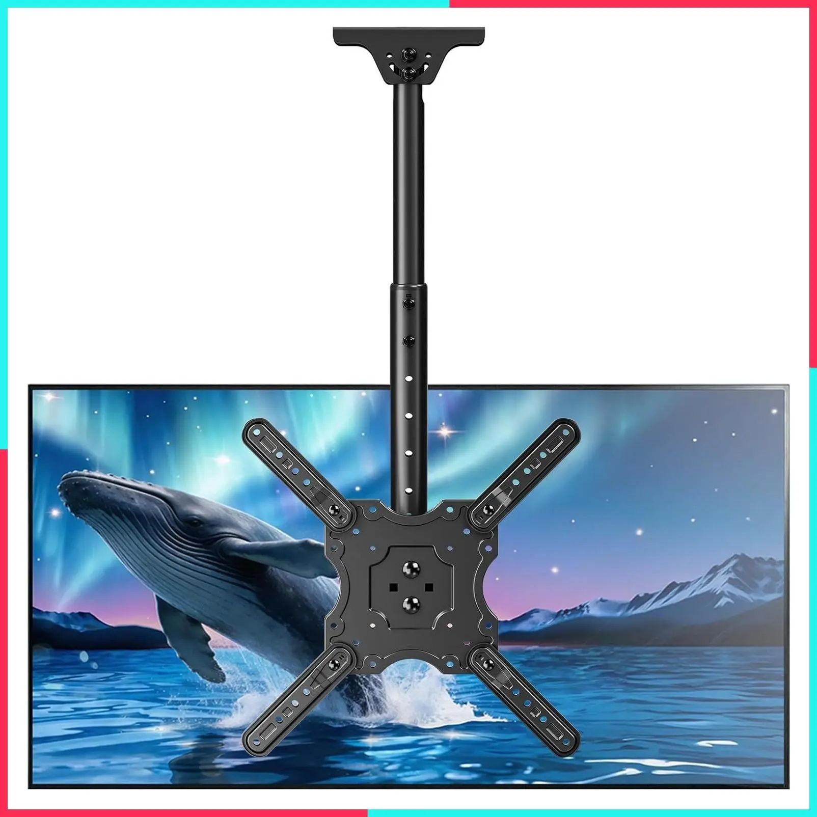 Ceiling TV Mount for Most 24-65 Inch TVs, Full Motion Height Adjustable Hanging Bracket for 32 42 43 50 55 60 65 Inch Screens, Holds up to 99 lbs, Max VESA 400x400mm