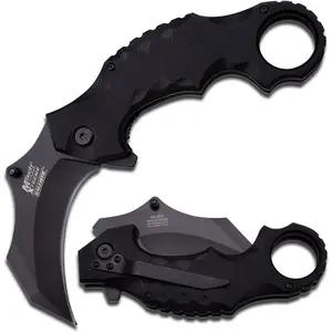 MX-A815BK 5" Karambit Folder, 2.5" Black Blade, Black G10 Handle with Clip