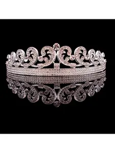 European and American popular bride crown big tiara alloy luxury rhinestone crown wedding accessories