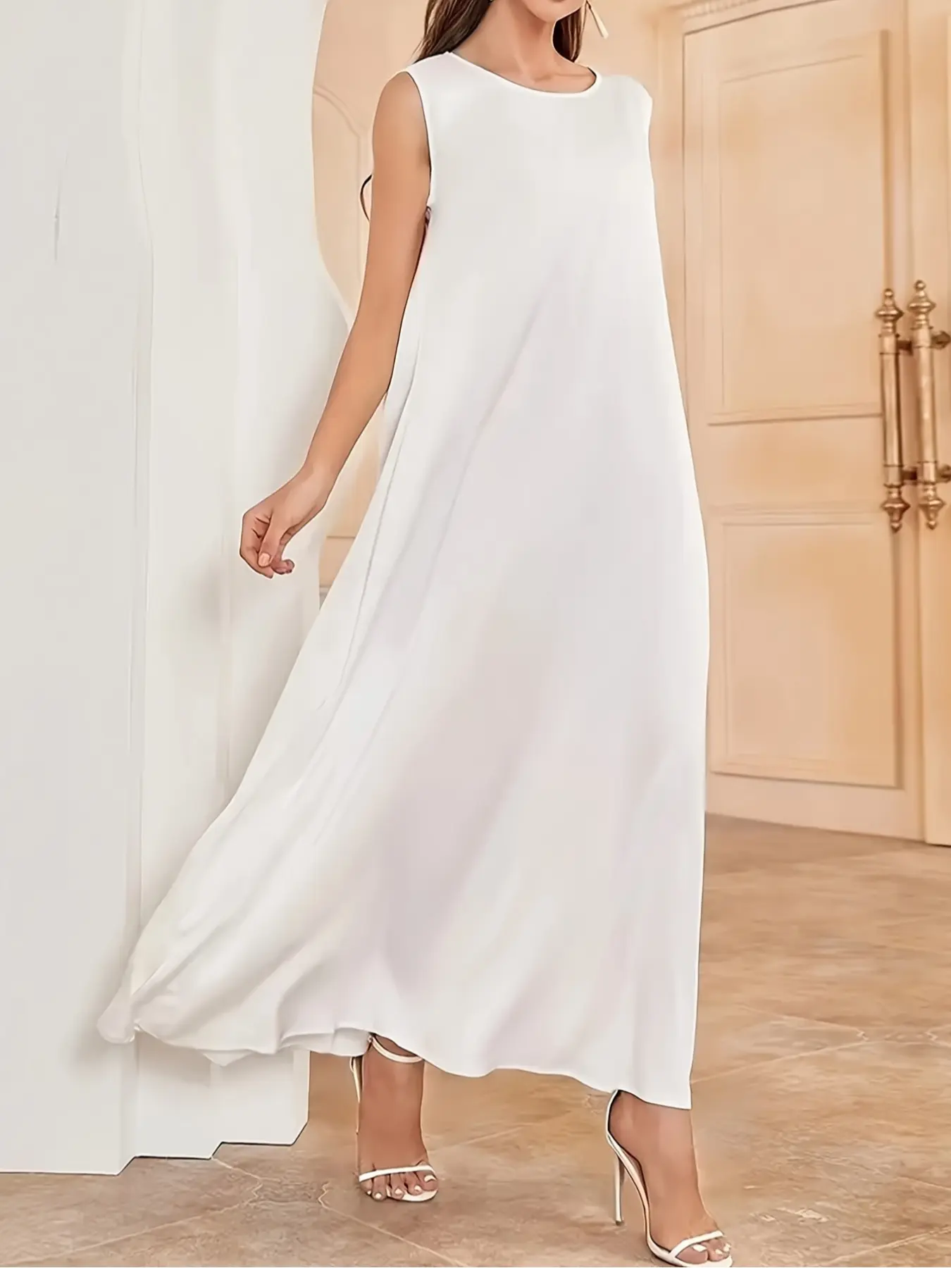 Modest Sleeveless Slip Dress, Versatile Layering Vibe, Loose Fit & Full-Length, Wrinkle-Resistant & Soft, Ideal for Under Abayas/everyday Wear