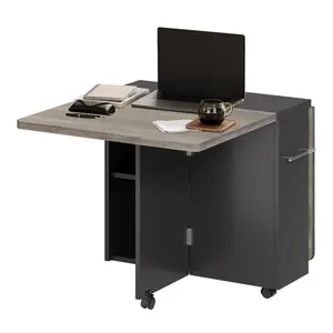 Drop Leaf Table for Small Spaces, Movable & Foldable Dining Table with 2-Tier Storage Shelf, Extendable Dining Table for 4, Ideal for Kitchen Dining Room Apartment